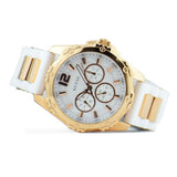 Guess Intrepid White Dial Two Tone Silicone Strap Watch For Women - W0325L6 Authentic Buy Shop Now