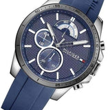 Tommy Hilfiger Decker Quartz Blue Dial Blue Rubber Strap Watch for Men - 1791350 Authentic Buy Shop Now