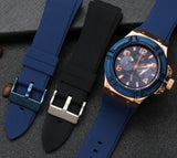 Guess Rigor Blue Dial Blue Silicone Strap Watch For Men - W0247G3 Authentic Buy Shop Now