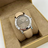 Burberry The City Beige Dial Beige Leather Strap Watch for Women - BU9107 Authentic Buy Shop Now