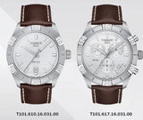 Tissot PR 100 Sport Silver Dial Brown Leather Strap Watch For Men - T101.610.16.031.00 Authentic Buy Shop Now