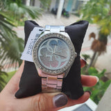 Guess G Twist Diamonds Silver Dial Silver Steel Strap Watch For Women - W1201L1 Authentic Buy Shop Now