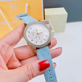 Michael Kors Tibby Multifunction White Dial Blue Leather Strap Watch For Women - MK2965 Authentic Buy Shop Now