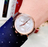 Calvin Klein High Noon Silver Dial Brown Leather Strap Watch for Men - K8M276G6 Authentic Buy Shop Now