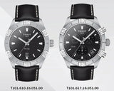 Tissot PR 100 Sport Quartz Chronograph Black Dial Black Leather Strap Watch For Men - T101.617.16.051.00 Authentic Buy Shop Now
