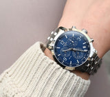 Tissot PRC 200 Chronograph Quartz Blue Dial Silver Steel Strap Watch For Men - T114.417.11.047.00 Authentic Buy Shop Now