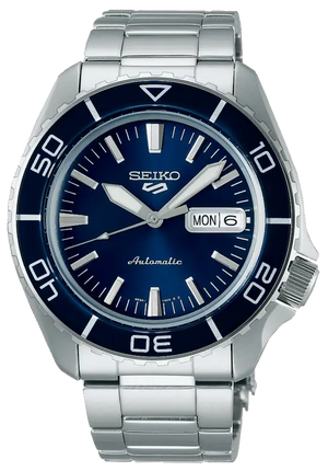 Seiko 5 Sports Automatic Blue Dial Silver Steel Strap Watch for Men - SRPK97K1 Authentic Buy Shop Now