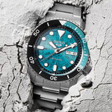 Seiko 5 Sports SKX Skeleton Green Dial Silver Steel Strap Watch For Men - SRPJ45K1 Authentic Buy Shop Now