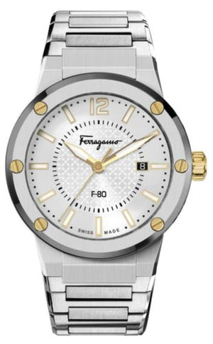 Salvatore Ferragamo F-80 Classic Silver Dial Silver Steel Strap Watch for Men - SFHY02922 Authentic Buy Shop Now