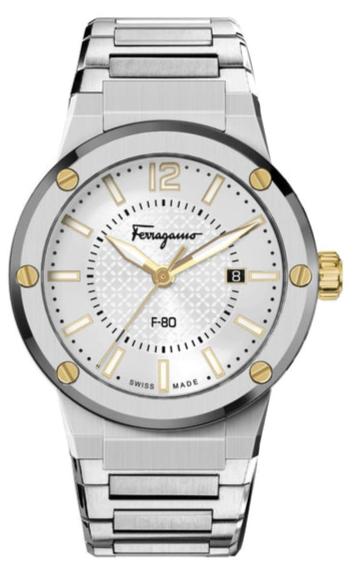 Salvatore Ferragamo F-80 Classic Silver Dial Silver Steel Strap Watch for Men - SFHY02922 Authentic Buy Shop Now