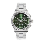 Salvatore Ferragamo 1927 Chrono Green Dial Silver Steel Strap Watch for Men - SFKZ00423 Authentic Buy Shop Now