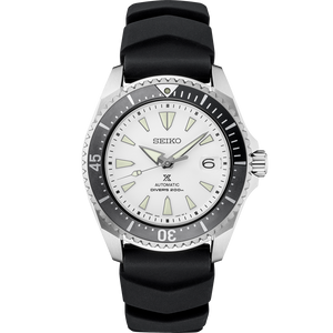 Seiko Shogun Prospex Titanium Divers Automatic White Dial Black Rubber Strap Watch For Men - SPB191J1 Authentic Buy Shop Now