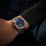 Seiko 5 Sports Automatic Blue Dial Silver Steel Strap Watch For Men - SRPD53K1 Authentic Buy Shop Now