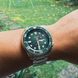 Seiko 5 Sports Automatic Analog Green Dial Silver Steel Strap Watch For Men - SRPD63K1 Authentic Buy Shop Now