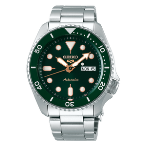 Seiko 5 Sports Automatic Analog Green Dial Silver Steel Strap Watch For Men - SRPD63K1 Authentic Buy Shop Now