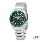 Seiko 5 Sports Automatic Analog Green Dial Silver Steel Strap Watch For Men - SRPD63K1 Authentic Buy Shop Now