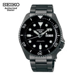 Seiko 5 Sports Automatic Black Dial Black Steel Strap Watch For Men - SRPD65K1 Authentic Buy Shop Now