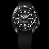 Seiko 5 Sport Automatic Black Dial Black Silicone Strap Watch For Men - SRPD65K3 Authentic Buy Shop Now