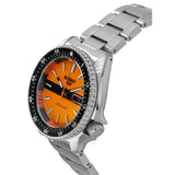 Seiko 5 Sports Double Hurricane Retro Orange Dial Silver Steel Strap Watch For Men - SRPK11K1 Authentic Buy Shop Now