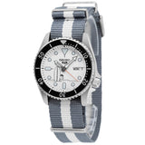 Seiko 5 Sports x Peanuts Surfboard Snoopy Limited Edition White Dial Two Tone NATO Strap Watch For Men - SRPK25K1 Authentic Buy Shop Now