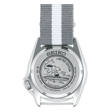 Seiko 5 Sports x Peanuts Surfboard Snoopy Limited Edition White Dial Two Tone NATO Strap Watch For Men - SRPK25K1 Authentic Buy Shop Now