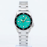 Seiko 5 Sports SKX Midi Automatic Teal Dial Silver Steel Strap Watch For Men - SRPK33K1 Authentic Buy Shop Now