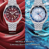 Seiko 5 Sports Automatic GMT SKX Sports Style Asia Exclusive Limited Edition Ice Blue Dial Silver Steel Strap Watch For Men - SSK029K1 Authentic Buy Shop Now