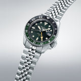 Seiko 5 Sports SKX GMT Automatic Green Dial Silver Steel Strap Watch For Men - SSK035K1 Authentic Buy Shop Now