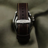 Seiko 5 Sports SKX GMT Automatic Mocha Black Dial Brown Leather Strap Watch For Men - SSK036K1