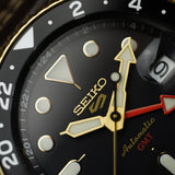 Seiko 5 Sports SKX GMT Automatic Mocha Black Dial Brown Leather Strap Watch For Men - SSK036K1 Authentic Buy Shop Now