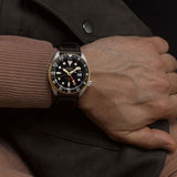 Seiko 5 Sports SKX GMT Automatic Mocha Black Dial Brown Leather Strap Watch For Men - SSK036K1
