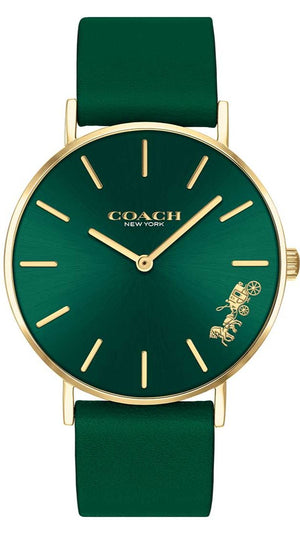Coach Green Dial Green Leather Strap Watch for Women - 14503383 Authentic Buy Shop Now