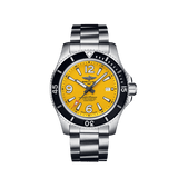 Breitling Superocean Automatic 44mm Yellow Dial Silver Steel Strap Watch for Men - A17375211/1A1 Authentic Buy Shop Now