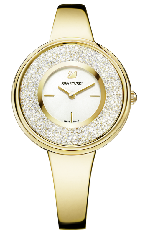 Swarovski Crystalline Bracelet White Dial Gold Steel Strap Watch for Women - 5269253 Authentic Buy Shop Now