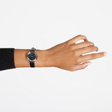 Swarovski Octea Nova Black Dial Black Leather Strap Watch for Women - 5650033 Authentic Buy Shop Now