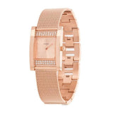 Guess Nouveau Diamonds Rose Gold Dial Rose Gold Mesh Bracelet Watch for Women - W0127L3 Authentic Buy Shop Now