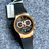 Salvatore Ferragamo Sapphire Chrono Black Dial Black Rubber Strap Watch for Men - SFME00721 Authentic Buy Shop Now