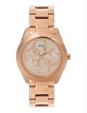 Guess G-Twist Rose Gold Dial Rose Gold Steel Strap Watch for Women - W1082L3 Authentic Buy Shop Now