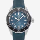 Tag Heuer Aquaracer Professional 300 Automatic Diamonds Green Dial Green Rubber Strap Watch for Women - WBP231G.FT6226 Authentic Buy Shop Now