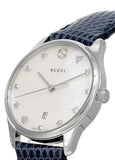 Gucci G-Timeless Signature Mother of Pearl Star Dial Blue Watch For Women - YA126588 Authentic Buy Shop Now