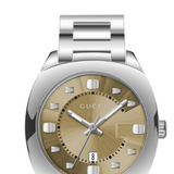 Gucci Vintage Diamonds Brown Dial Silver Steel Strap Watch For Men - YA142409 Authentic Buy Shop Now