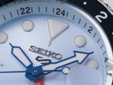 Seiko 5 Sports Automatic GMT SKX Sports Style Asia Exclusive Limited Edition Ice Blue Dial Silver Steel Strap Watch For Men - SSK029K1