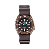 Seiko 5 Sport Automatic Brown Dial Brown Nylon Strap Watch For Men - SRPD85K1 Authentic Buy Shop Now
