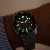 Seiko 5 Sports Sonar Special Edition Brown Dial Silver Steel Strap Watch For Men - SRPJ47K1 Authentic Buy Shop Now