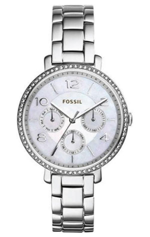 Fossil Jacqueline Multi-Function Mother of Pearl Dial Silver Steel Strap Watch for Women - ES3755 Authentic Buy Shop Now