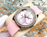 Guess G-Twist Diamonds Silver Dial Pink Rubber Strap Watch for Women - W1240L1 Authentic Buy Shop Now