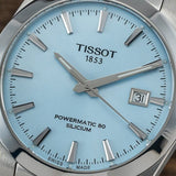 Tissot Gentleman Powermatic 80 Silicium Ice Blue Silver Steel Strap Watch For Men - T127.407.11.351.00 Authentic Buy Shop Now