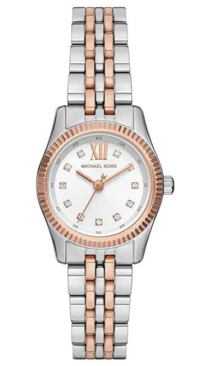 Michael Kors Lexington Three-Hand White Dial Two Tone Steel Strap Watch for Women - MK4817 Authentic Buy Shop Now