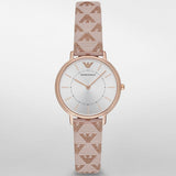 Emporio Armani Kappa Quartz Rose Gold Dial Pink Leather Strap Watch For Women - AR11010 Authentic Buy Shop Now