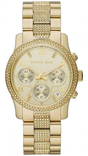 Michael Kors Runway Gold Dial Gold Steel Strap Watch for Women - MK5826 Authentic Buy Shop Now